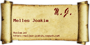Melles Joakim névjegykártya